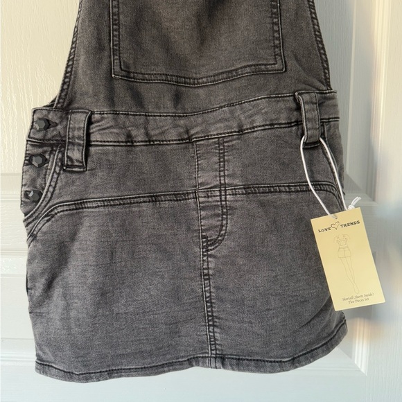 Black Denim Overalls Skort - Picture 2 of 6